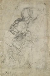 Studies voor twee knielende vrouwen